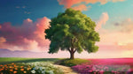 Beautiful Landscapes Of Trees And Flowers Ai Painting