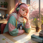 Beautiful Lo-Fi Girl Contemporary Ai Art