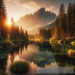 Beautiful Mountain Lake Ai Painting