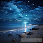 Beautiful Night Sea Landscape Ai Art