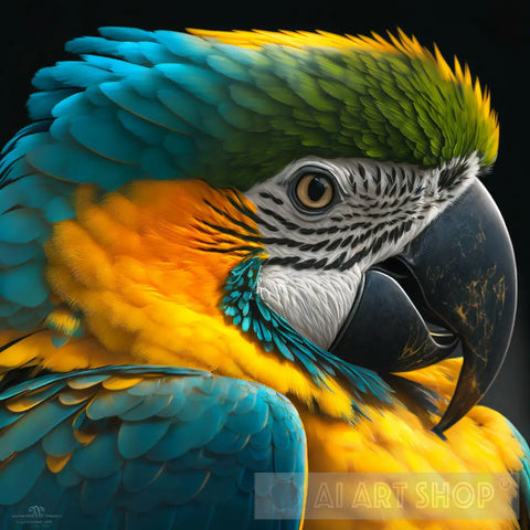 Beautiful Parrot Portrait Animal Ai Art