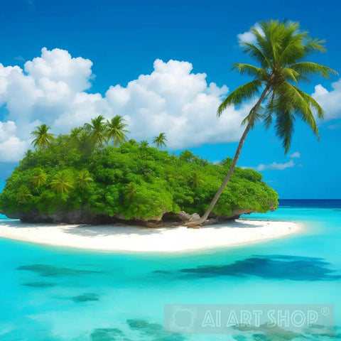 Beautiful Tropical Island Nature Ai Art