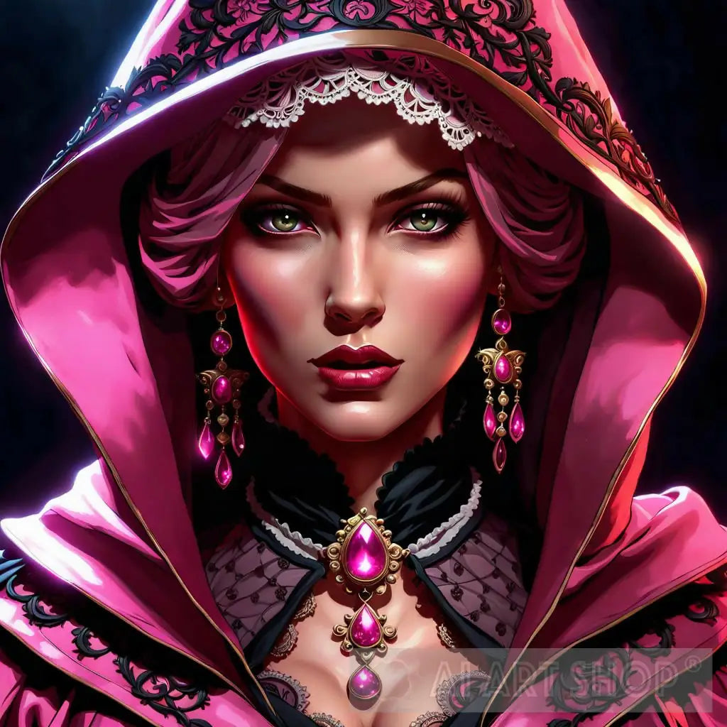 beautiful woman in pink robes