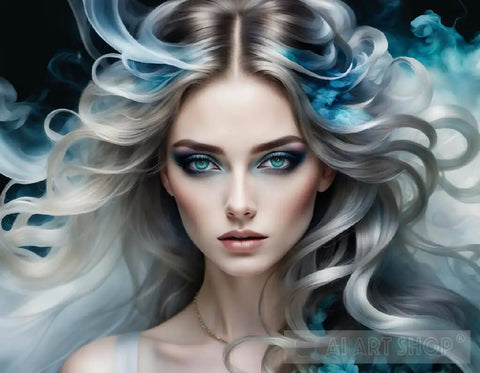 Beautiful Women With Billowing Hair Ai Artwork