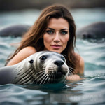 Beautiful Women With Seal Ai Artwork