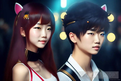 Beautyfull Couple Anime Style Ai Art Modern Ai Art