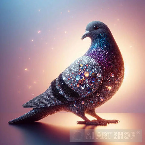 Bedazzled Pigeon Ai Artwork