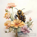 Bee On Flowers Animal Ai Art