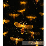 Bees On Black Background Ai Artwork