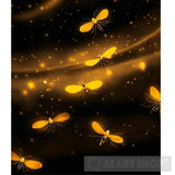 Bees On Black Background Ai Artwork