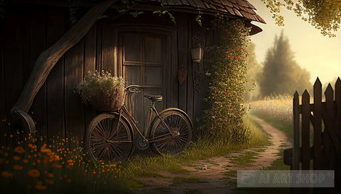 Bicycle In The Countryside Nature Ai Art