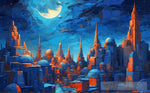 Big City Landscape Made Of Starry Sky Ai Painting