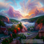 Big Rock Valley Landscape Ai Art