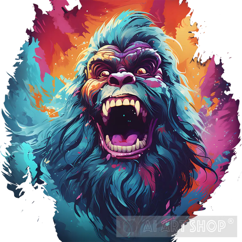 Bigfoot Head Animal Ai Art