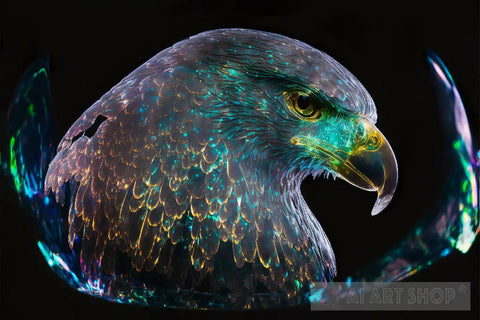 Biolumescent Animal Like Glass Eagle Animal Ai Art