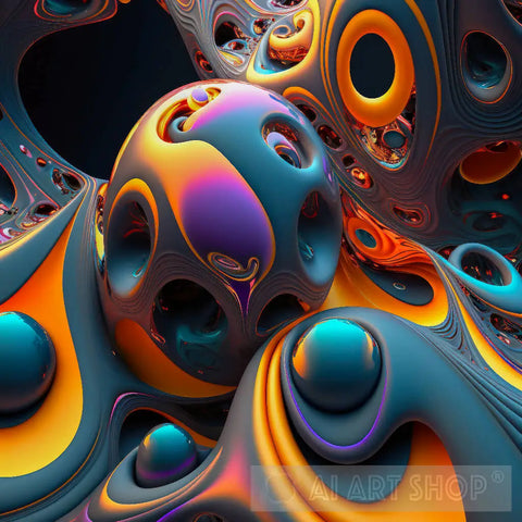 Biomorphic Wonder Abstract Ai Art