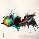 Bird-Fish Abstract Ai Art