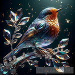 Bird In Glass Art: Elegant Nature-Inspired Wall Decor Animal Ai Art