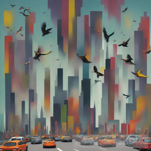 Birds Abstract Ai Art