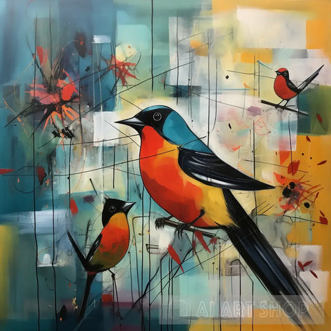 Birds Abstract Ai Art