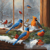 Birds In Winter Animal Ai Art