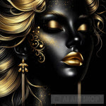 Black And Gold Beauty Woman Ai Painting