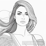 Black And White Line Drawing Woman Ai Artwork