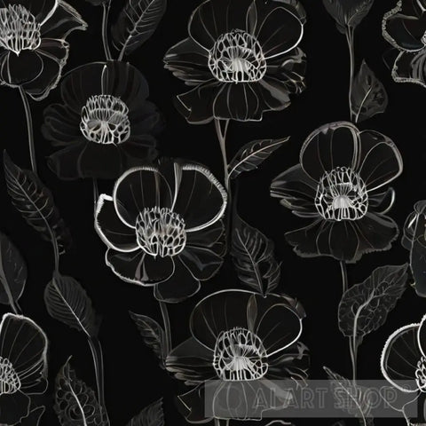 Black And White Paper Flowers Ai Painting