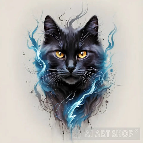 Black Cat Animal Ai Art