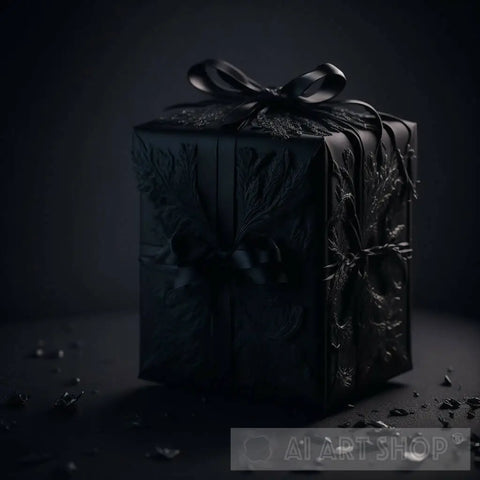 Black Giftbox Still Life Ai Art