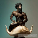 Black Mermen With Shells Ai Artwork