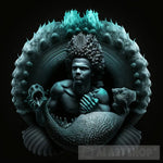 Black Mermen With Shells Ai Artwork