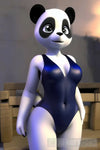 Black One-Piece Panda Model Animal Ai Art