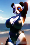 Black One-Piece Panda Model Animal Ai Art