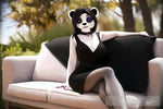 Black One-Piece Panda Model Animal Ai Art