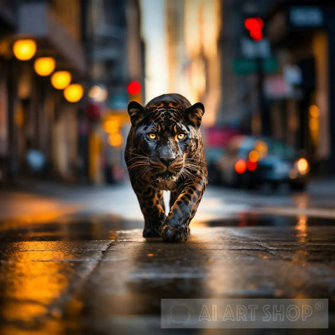 Black Panther In New York Animal Ai Art