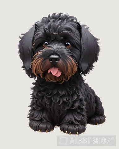 Black Russian Puppy Dog Ai Artwork