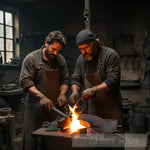 Blacksmiths In The Workshop Portrait Ai Art