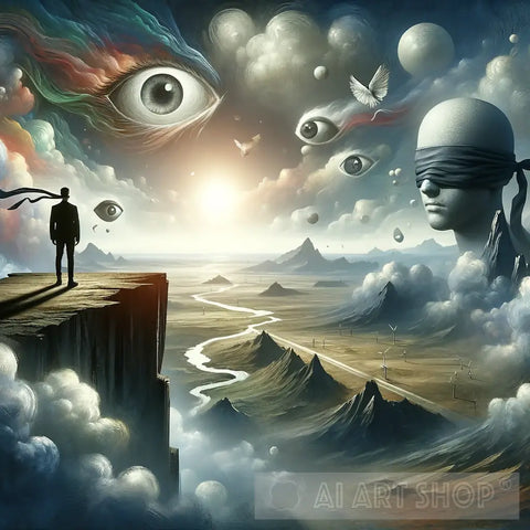 visionary, vision, blindfold, blindfolded, abstract art, creative,