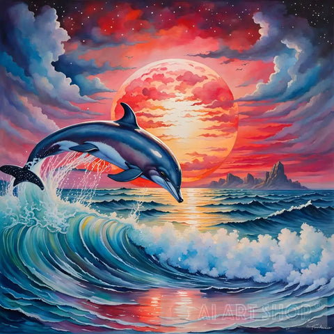 Bloodmoon Dolphin Ai Artwork