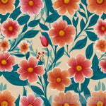 Blooming Delight: Seamless Floral Pattern Ai Artwork