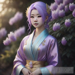 Blooming Elegance Portrait Ai Art