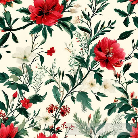 Blooming Elegance: Seamless Floral Pattern Ai Painting