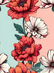 Blooming Elegance: Seamless Floral Pattern In Red And White Ai Painting