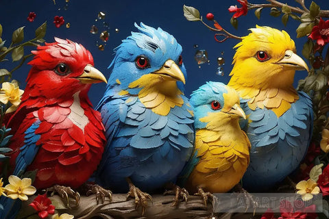 Blue Bird Animal Ai Art