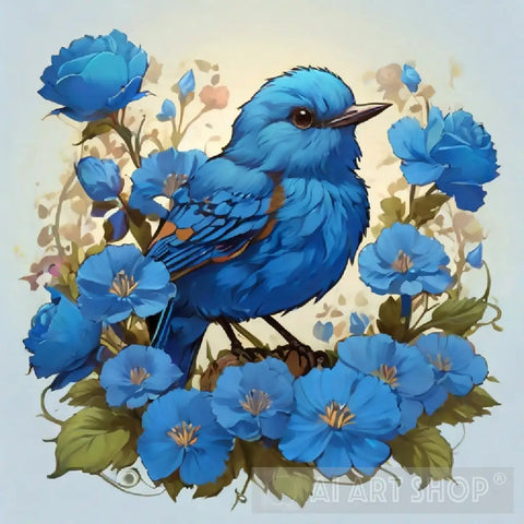 Blue Bird Animal Ai Art