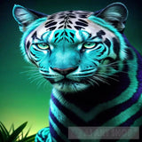 Blue Feline Nature Animal Ai Art