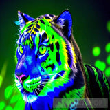 Blue Feline Nature Animal Ai Art