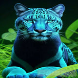 Blue Feline Nature Animal Ai Art