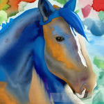 Blue Horse Animal Ai Art